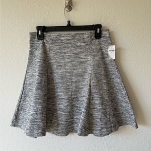 GAP Heather Gray Flare Mini Skirt NWT Size M Tweed Look Stretch A-Line